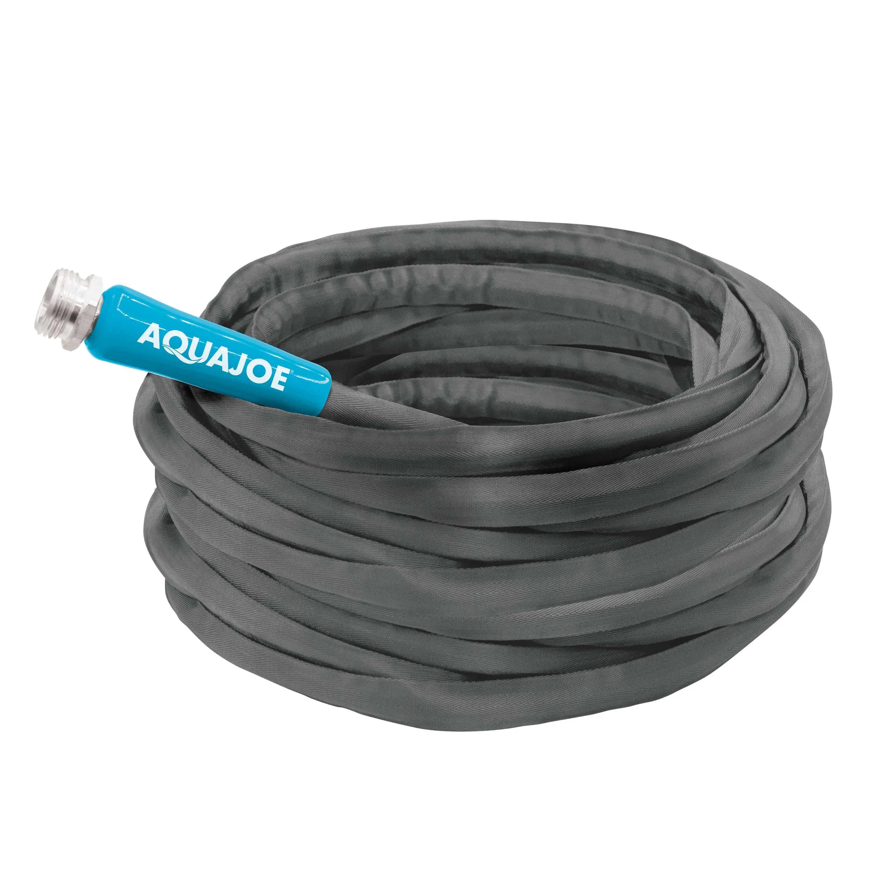 Aqua Joe AJFJH100-58-PRO Ultra Flexible Kink Free Fiberjacket Garden Hose | 100-Foot | Metal Fittings