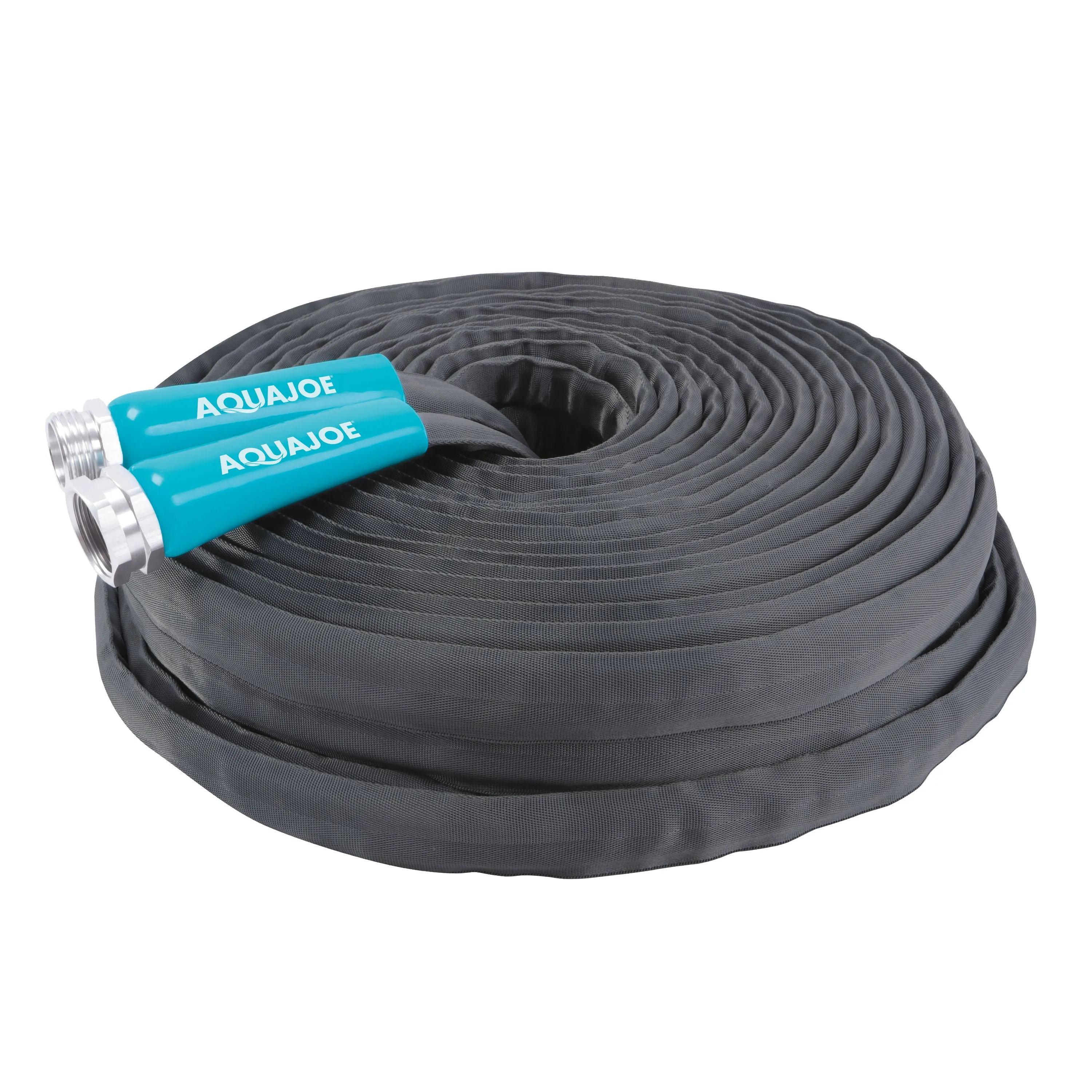 Aqua Joe AJFJH100-58-PRO Ultra Flexible Kink Free Fiberjacket Garden Hose | 100-Foot | Metal Fittings