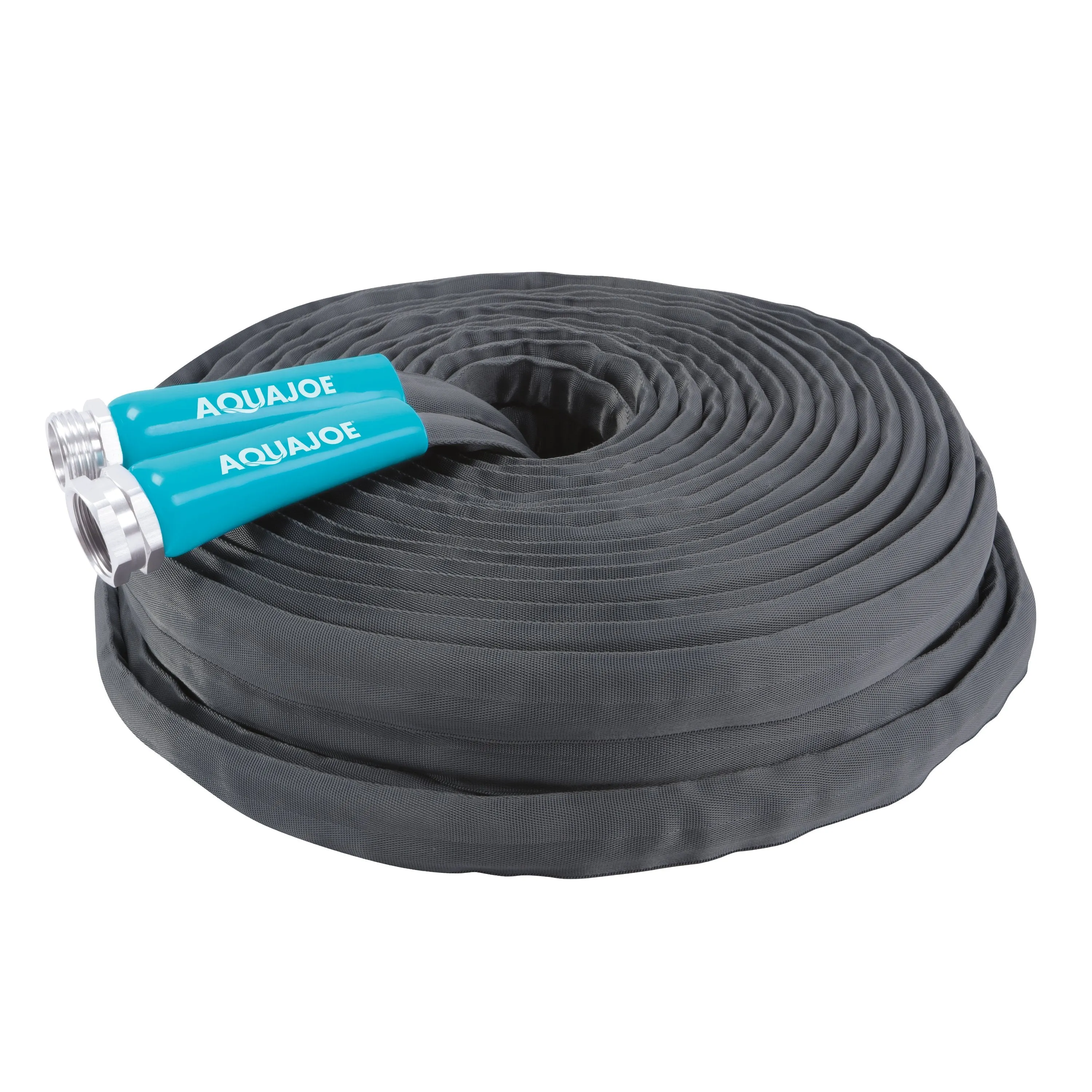 Aqua Joe AJFJH100-PRO Ultra Flexible Kink Free Fiberjacket Garden Hose | 100-Foot | Metal Fittings