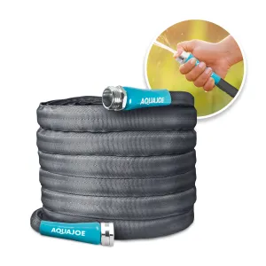 Aqua Joe AJFJH25-58-PRO Ultra Flexible Kink Free Fiberjacket Garden Hose | 25-Foot | Metal Fittings