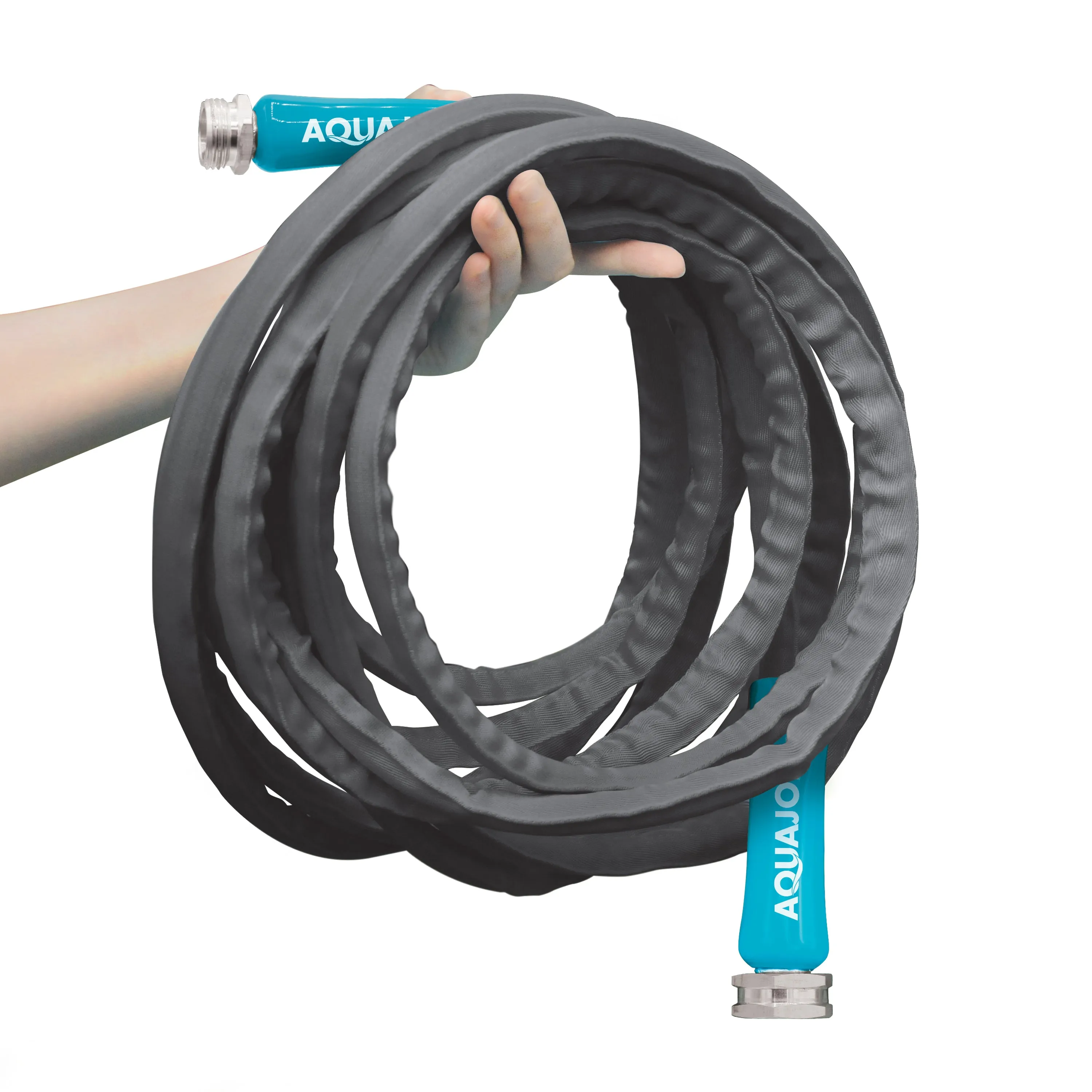 Aqua Joe AJFJH25-58-PRO Ultra Flexible Kink Free Fiberjacket Garden Hose | 25-Foot | Metal Fittings