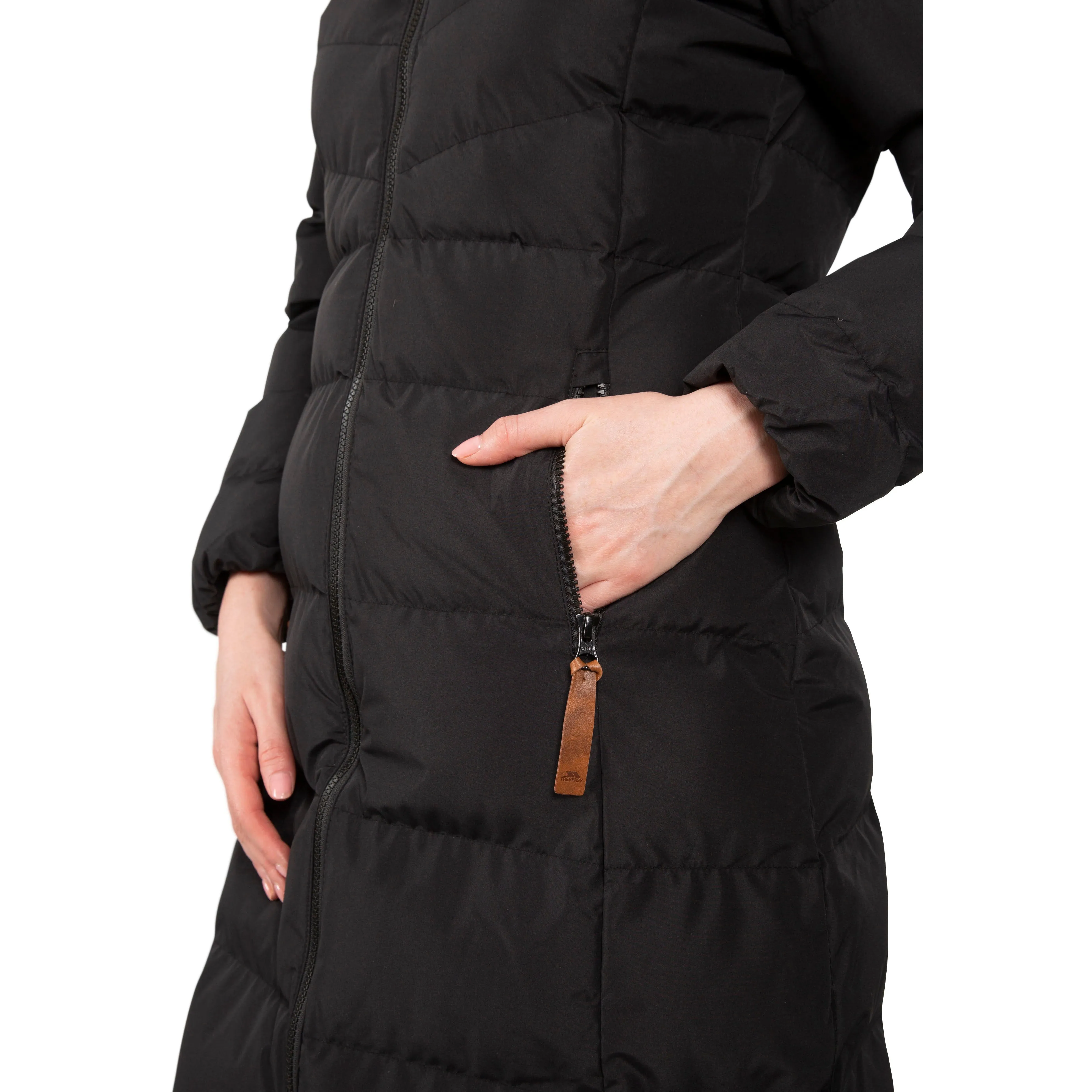 Audrey Women's Padded Long Length Jacket in Black