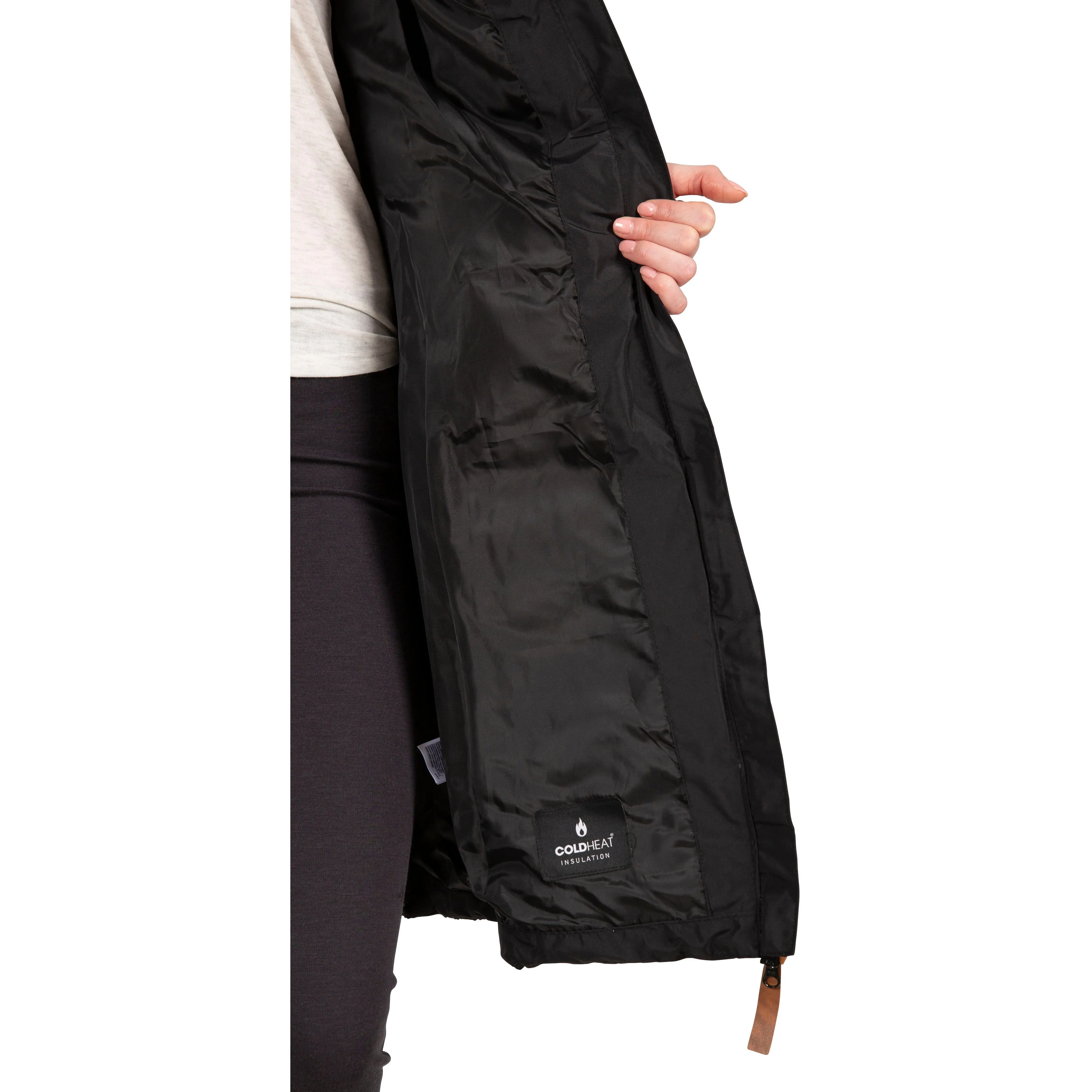 Audrey Women's Padded Long Length Jacket in Black