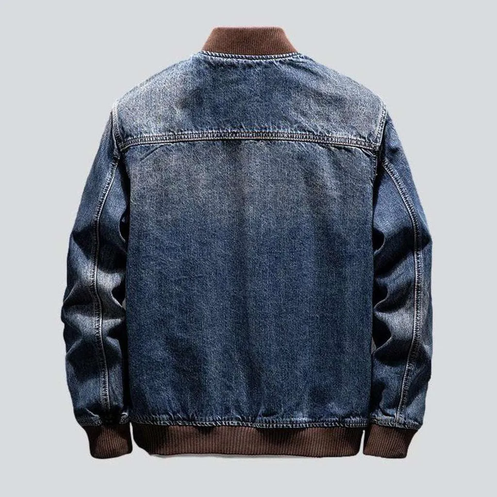 Bleached bomber men denim jacket