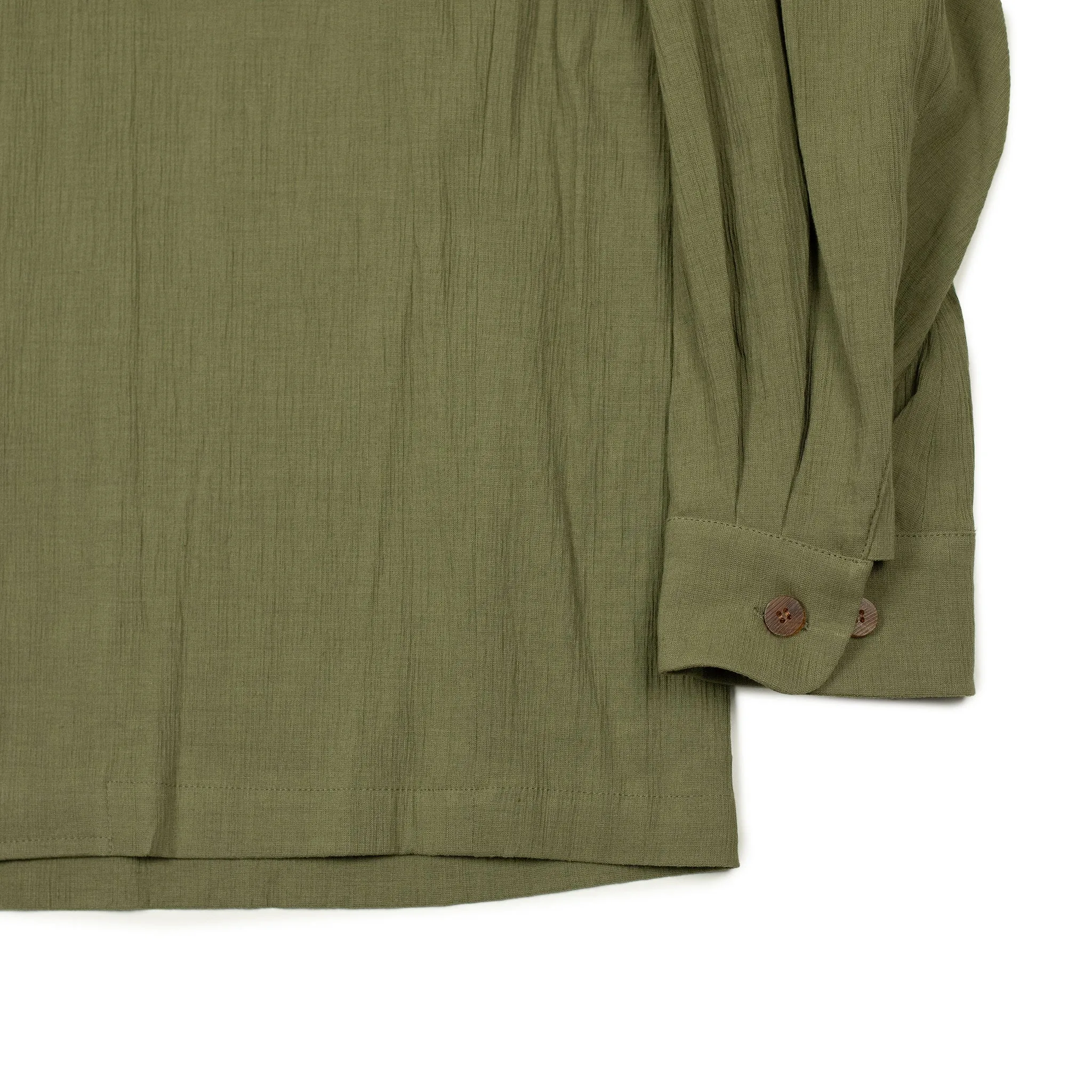 CPO shirt in light olive Italian linen and rayon