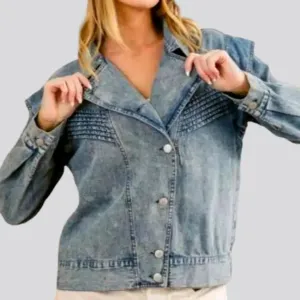 Fashion oversized jean jacket for ladies