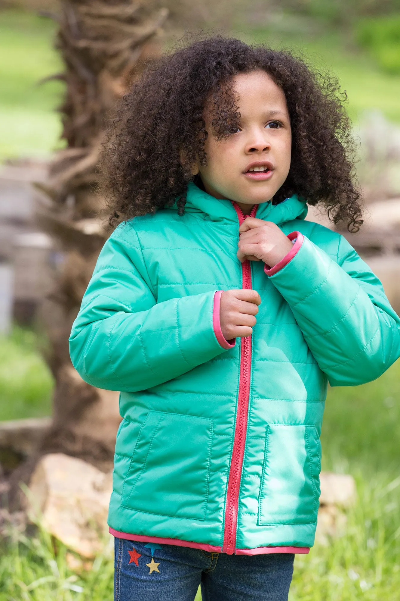 Frugi Toasty Trail Reversible Jacket Wild Horses