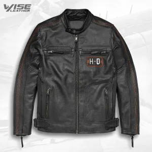 Harley Davidson Writ Men’s Black Leather Motorcycle Jacket