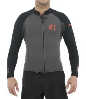 Jetpilot Flight Front Zip Long Sleeve Heater Top (2020) - Charcoal