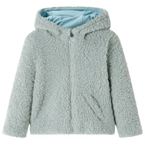 Kids' Hooded Jacket Teddy Faux Fur - Mint Green (Size 116) | Warm, Cozy, and Stylish for Ages 5-6