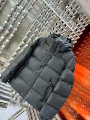 Prada Re-Nylon Black Hooded Down Jacket