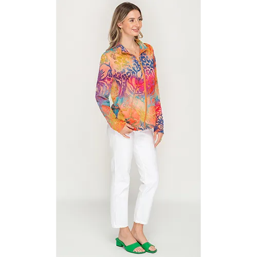 Printed, Multicolour Full Zip Jacket For Womens